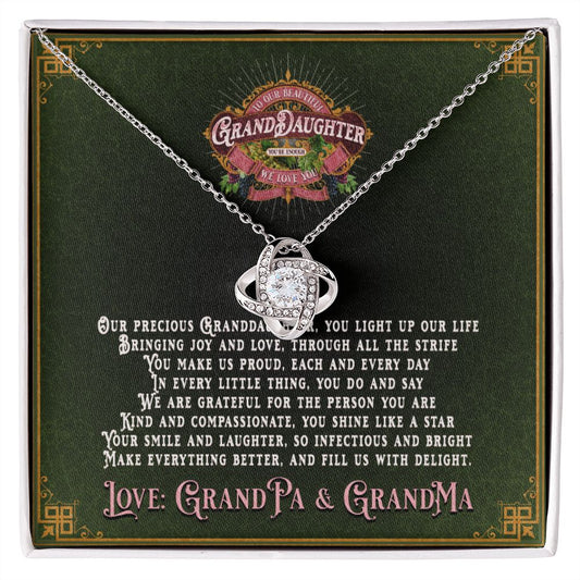 JGF Jewelry Gifts for Family: 18K Gold Over Sterling Silver Necklace Gift for Granddaughter from Grandparents