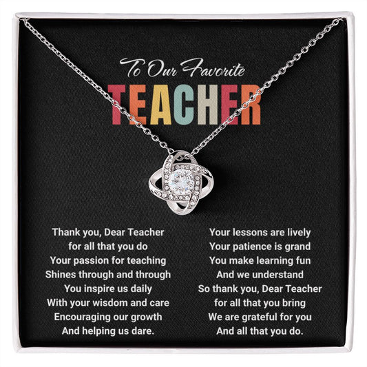 JGF Jewelry Gifts for Family: Cubic Zirconia Crystal Drop Necklace Jewelry Gift for Teachers from Students