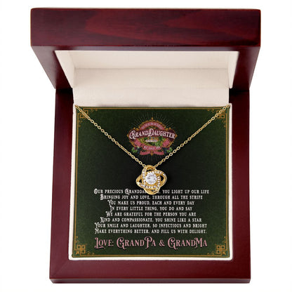 JGF Jewelry Gifts for Family: 18K Gold Over Sterling Silver Necklace Gift for Granddaughter from Grandparents