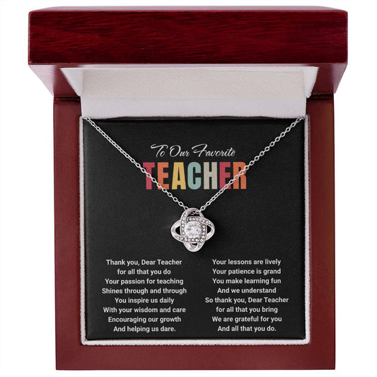 JGF Jewelry Gifts for Family: Cubic Zirconia Crystal Drop Necklace Jewelry Gift for Teachers from Students