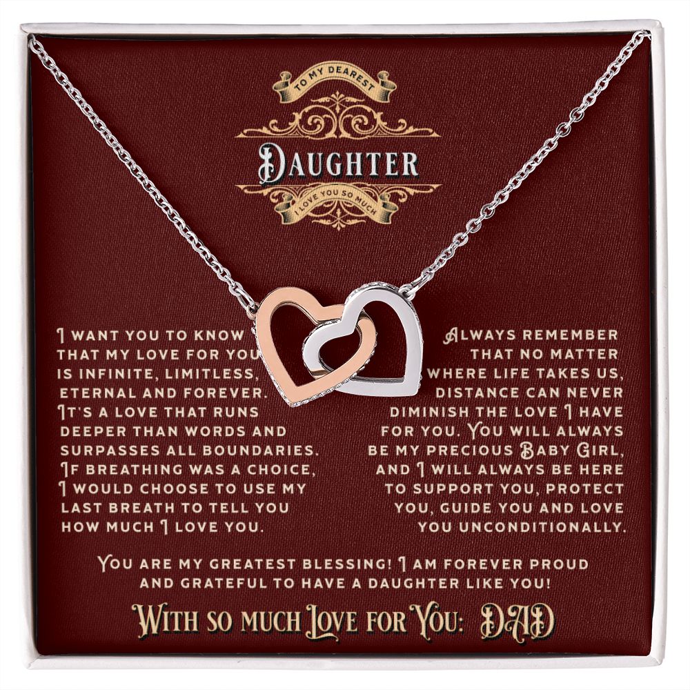 JGF Jewelry Gifts for Family: Father and Daughter Heart Pendant Silver Sterling Necklace Gift