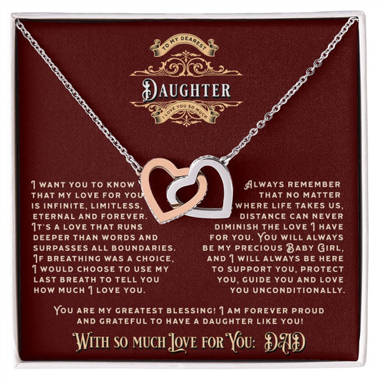 JGF Jewelry Gifts for Family: Father and Daughter Heart Pendant Silver Sterling Necklace Gift