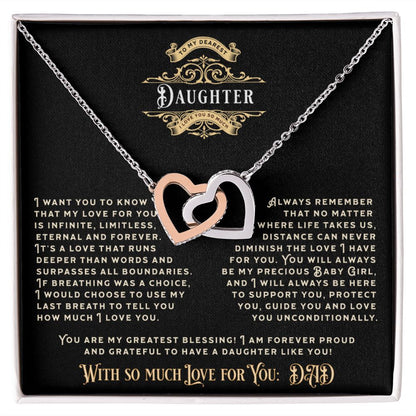 JGF Jewelry Gifts for Family: Rose Gold and Silver Sterling Heart Pendant Necklace Gift For Beautiful Daughter from Dad