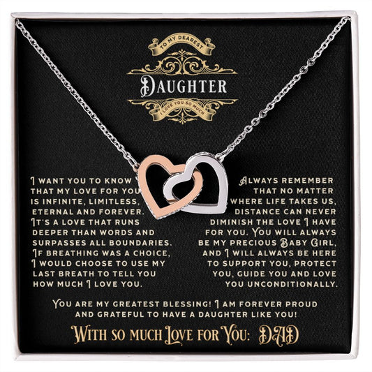 JGF Jewelry Gifts for Family: Rose Gold and Silver Sterling Heart Pendant Necklace Gift For Beautiful Daughter from Dad