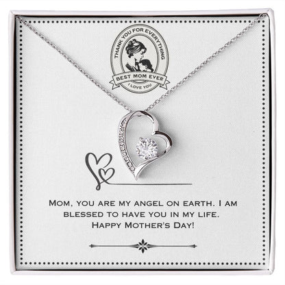 JGF Jewelry Gifts for Family - Simple Sterling Silver Heart Necklace for Mother's Day