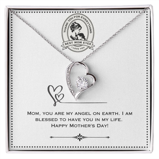 JGF Jewelry Gifts for Family - Simple Sterling Silver Heart Necklace for Mother's Day