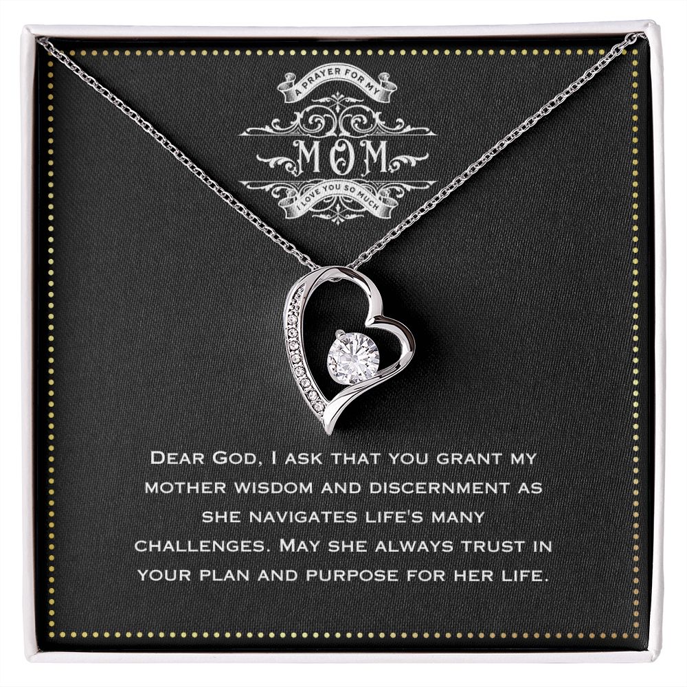 JGF Jewelry Gifts for Family - Mothers Birthday Gift I Love Mom Heart Pendant Necklace for Women with Message Card