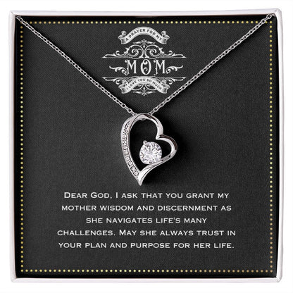 JGF Jewelry Gifts for Family - Mothers Birthday Gift I Love Mom Heart Pendant Necklace for Women with Message Card