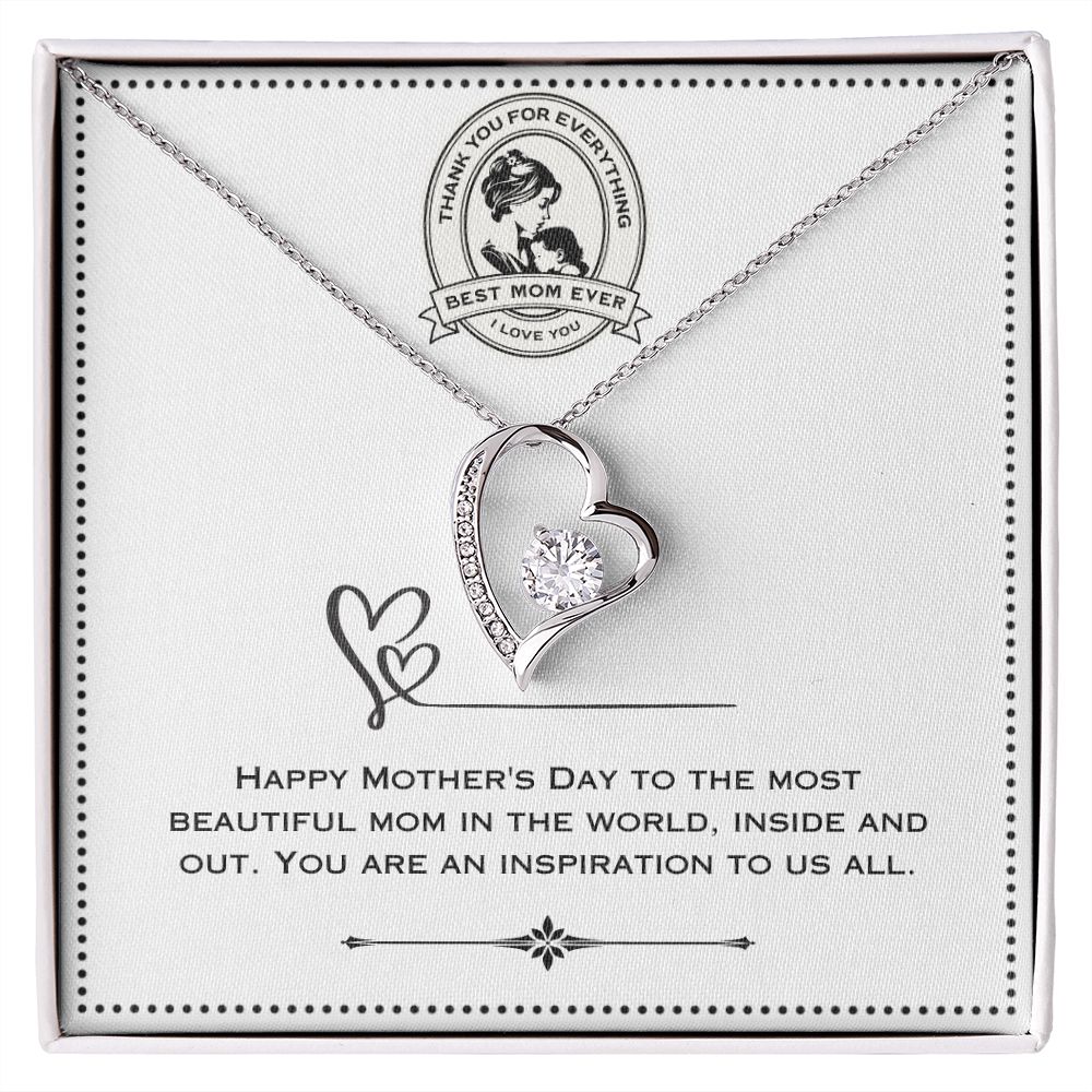 JGF Jewelry Gifts for Family - Sterling Silver Necklace with Cubic Zirconia Open Heart