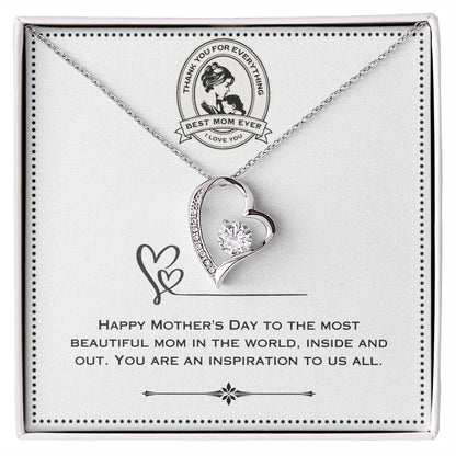 JGF Jewelry Gifts for Family - Sterling Silver Necklace with Cubic Zirconia Open Heart