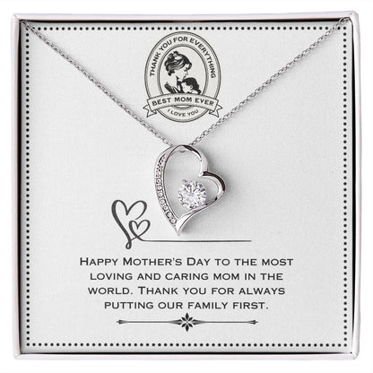 JGF Jewelry Gifts for Family - Heart Pendant Necklace for Mom on Mothers Day