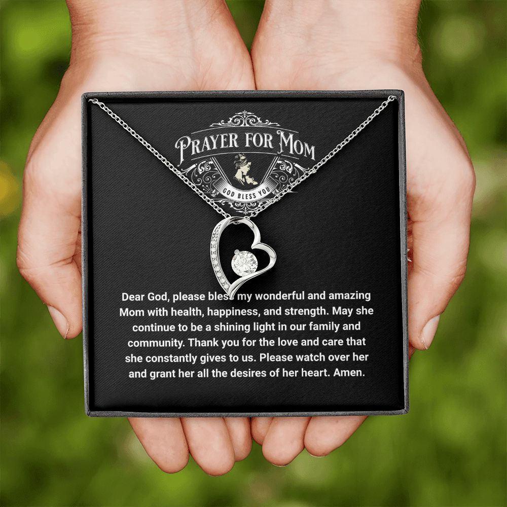JGF Jewelry Gifts For Family Prayer For My Mom Single Heart Necklace