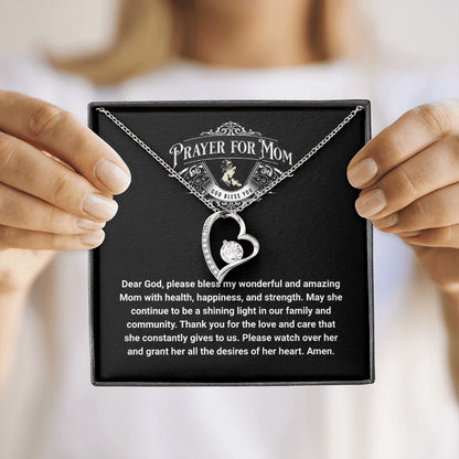 JGF Jewelry Gifts For Family Prayer For My Mom Single Heart Necklace