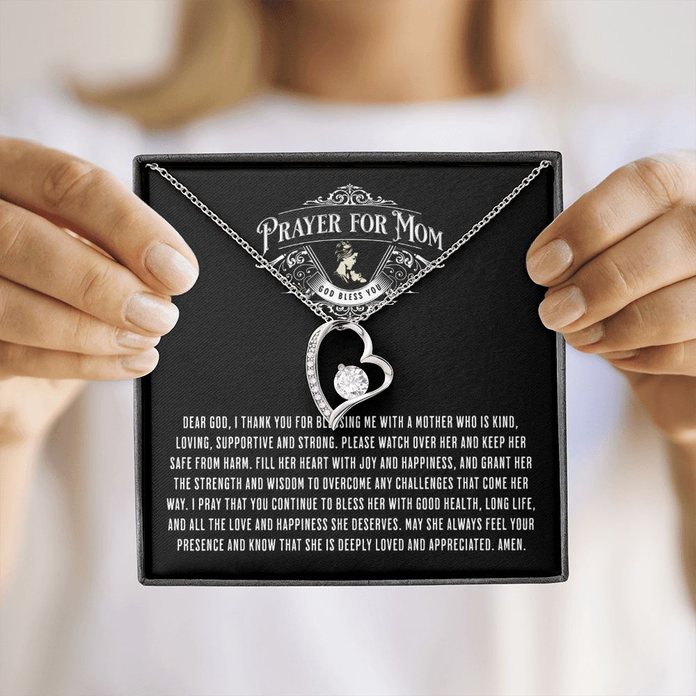 JGF Jewelry Gifts for Family | Simple Heart Pendant Necklace for Prayer for Mom from Daughter and Son In Law