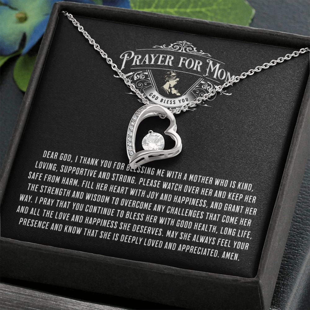 JGF Jewelry Gifts for Family | Simple Heart Pendant Necklace for Prayer for Mom from Daughter and Son In Law