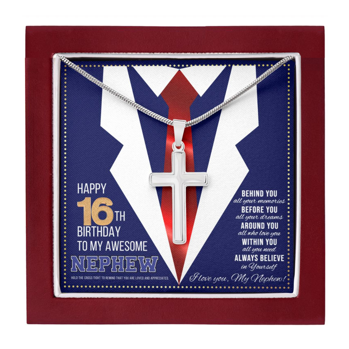 JGF Jewelry Gifts for Family Happy 16th Birthday Card Nephew Present for 16 Year Old Nephew