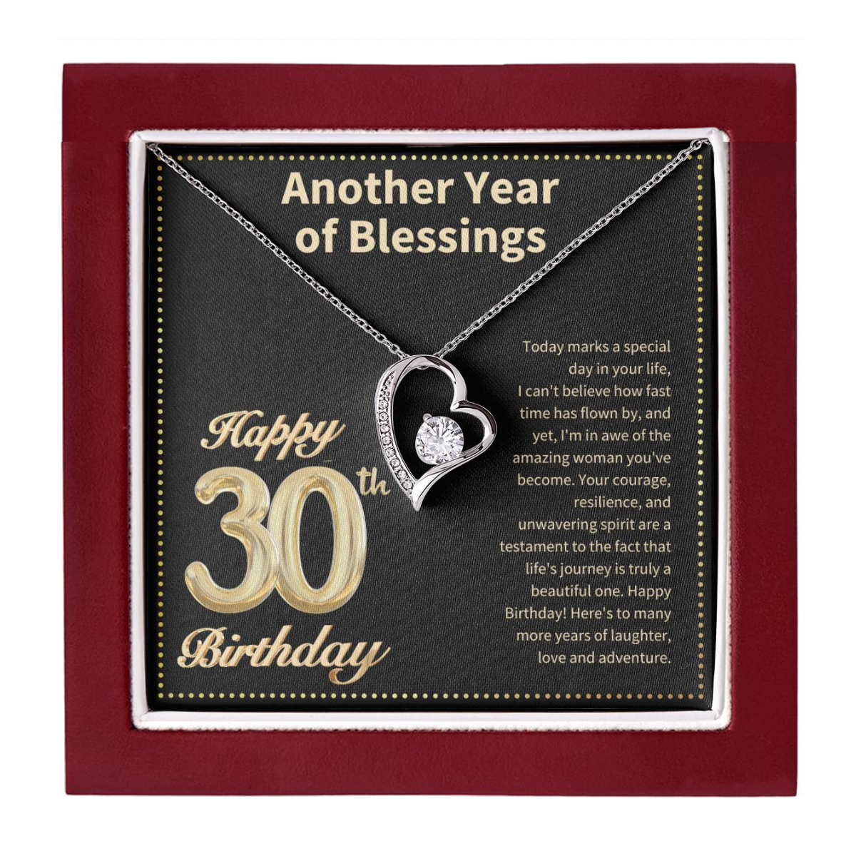 JGF Jewelry Gifts for Family Happy 30th Birthday Card for Women