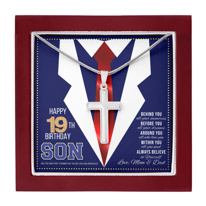 JGF Jewelry Gifts for Family Happy 19th Birthday Card For Son Gifts for 19 Year Old Son