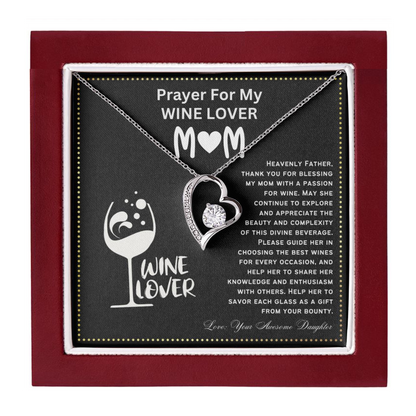 JGF Jewelry Gifts for Family Prayer For My Wine Lover Mom For Her Birthday Heart Necklace