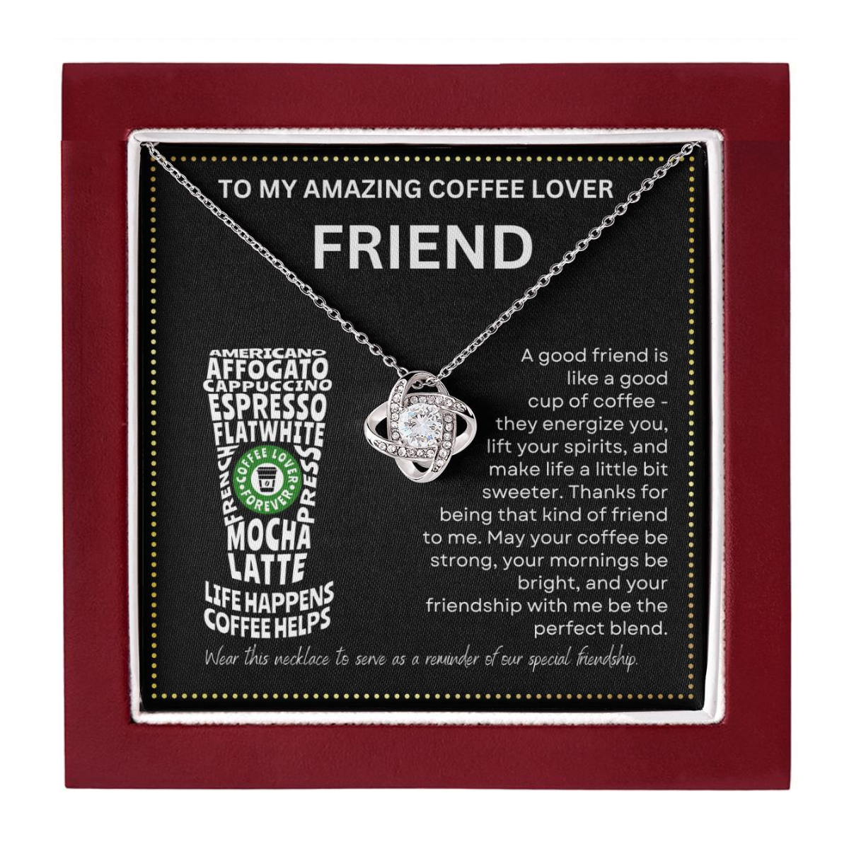JGF Jewelry Gifts for Family Friend Who Has Everything and Loves Coffee