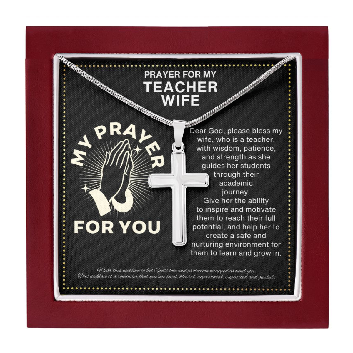 JGF Jewelry Gifts for Family Gifts For My Teacher Wife Simple Cross Necklace For Women