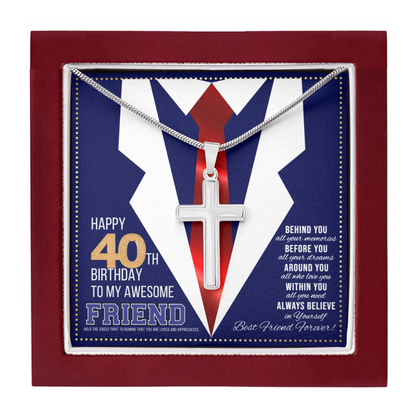 JGF Jewelry Gifts for Family Birthday Present For 40 Year Old Man Happy 40th Birthday Card for Best Friend