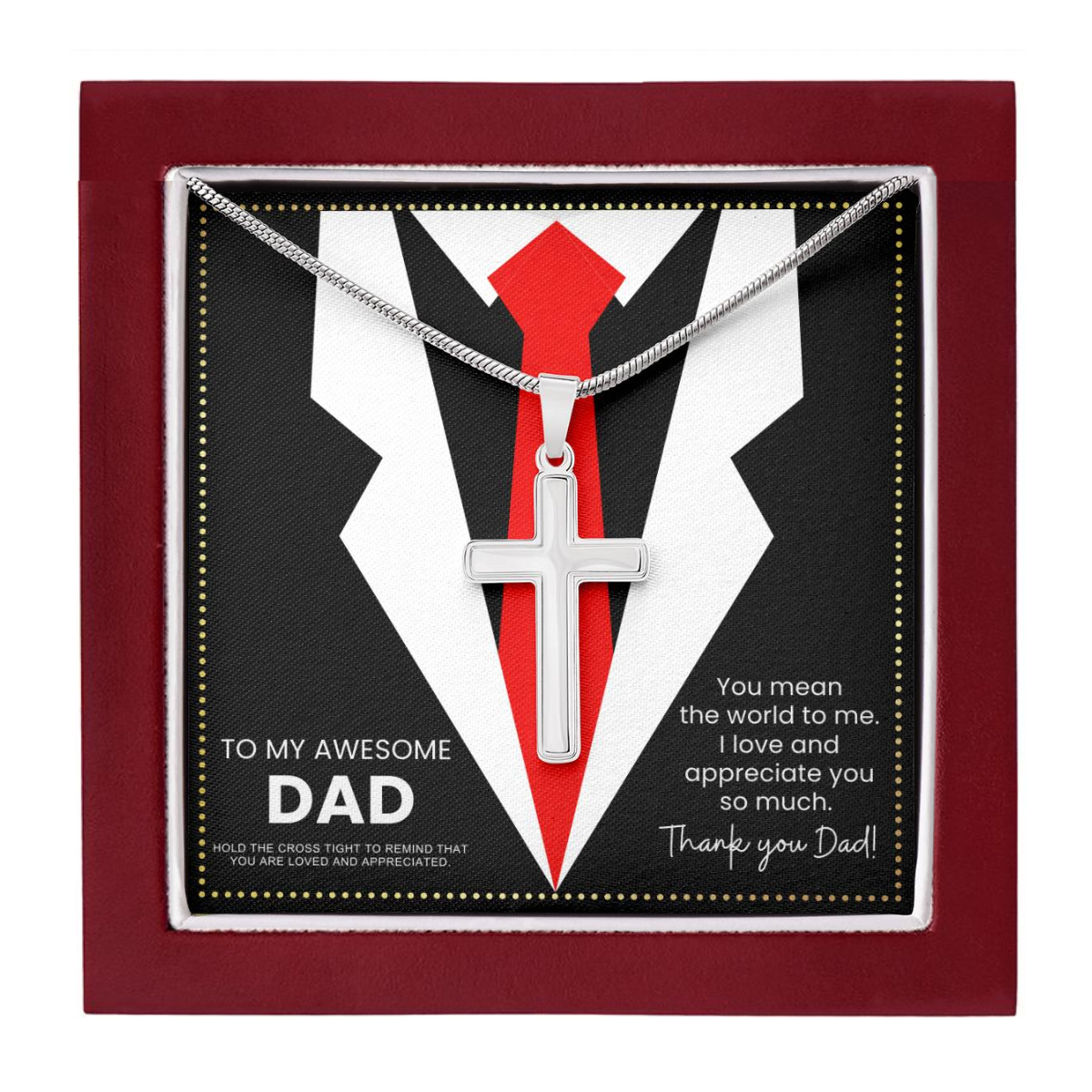 JGF Jewelry Gifts for Family Gifts For Men Unique Rare Dad Who Wants Nothing From Daughter Cross Necklace Silver