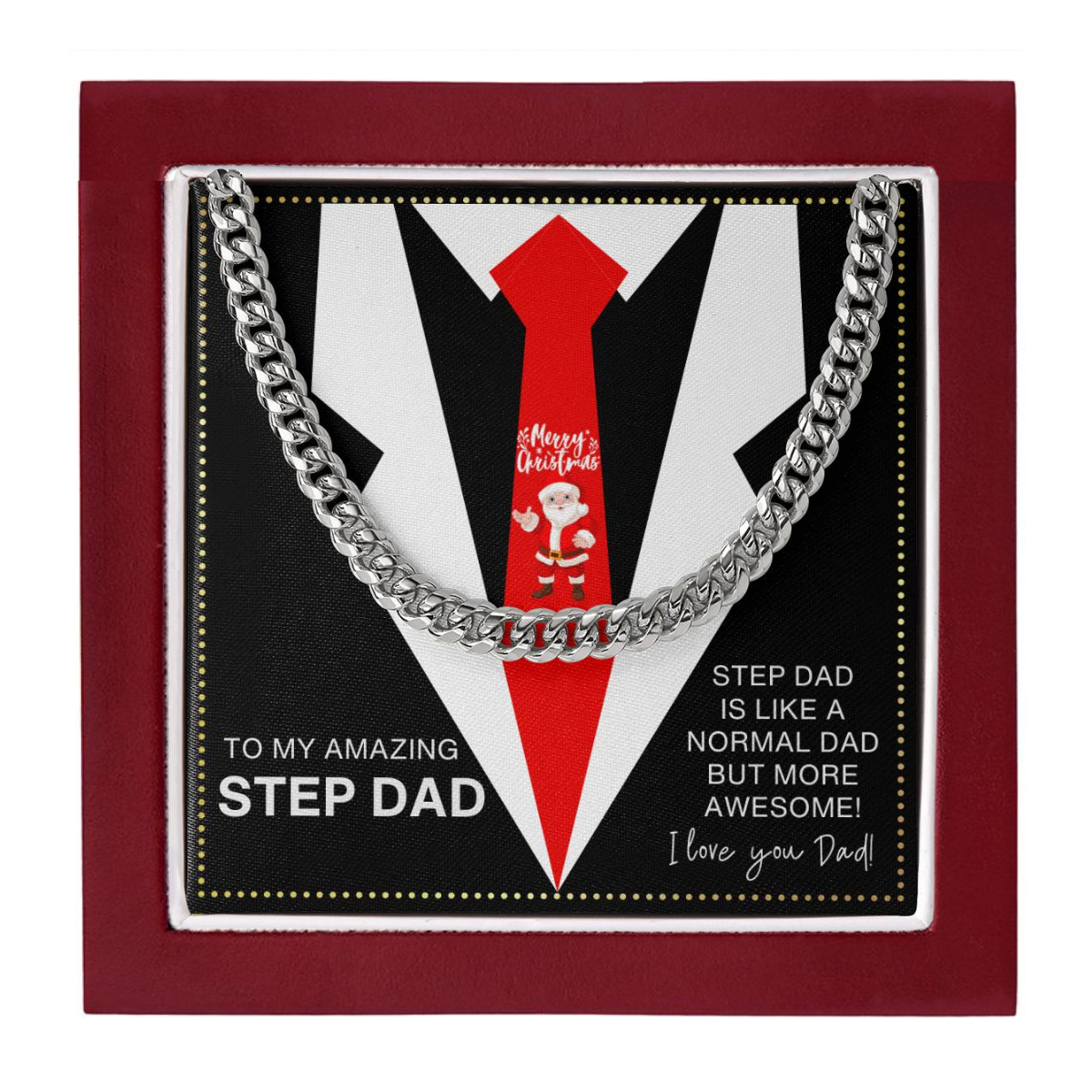 JGF Jewelry Gifts for Family Merry Christmas Presents For Step Dad From Step Son And Daughter