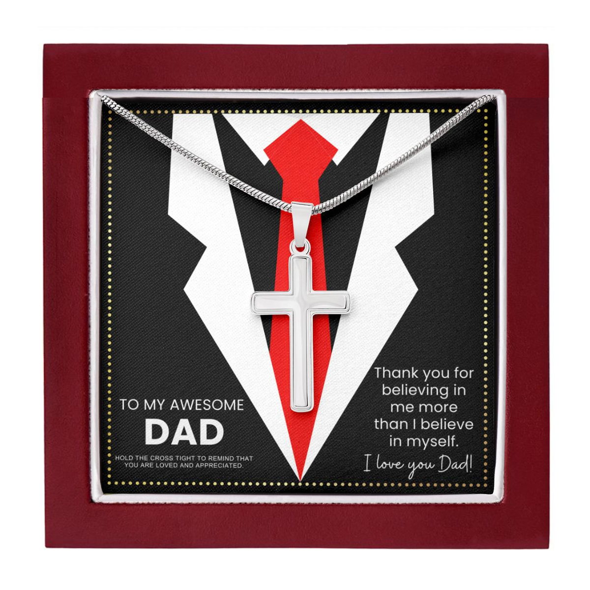 JGF Jewelry Gifts for Family Cross Necklace Silver Birthday Gifts For Men In Their 20s Dad Who Wants Nothing And Has Everything