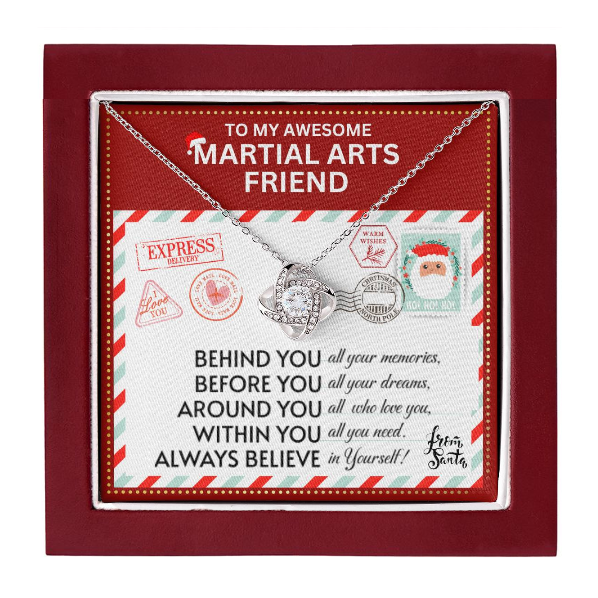JGF Jewelry Gifts for Family Necklace Gift For Martial Arts Female Bestie BFF Friend Gift Basket