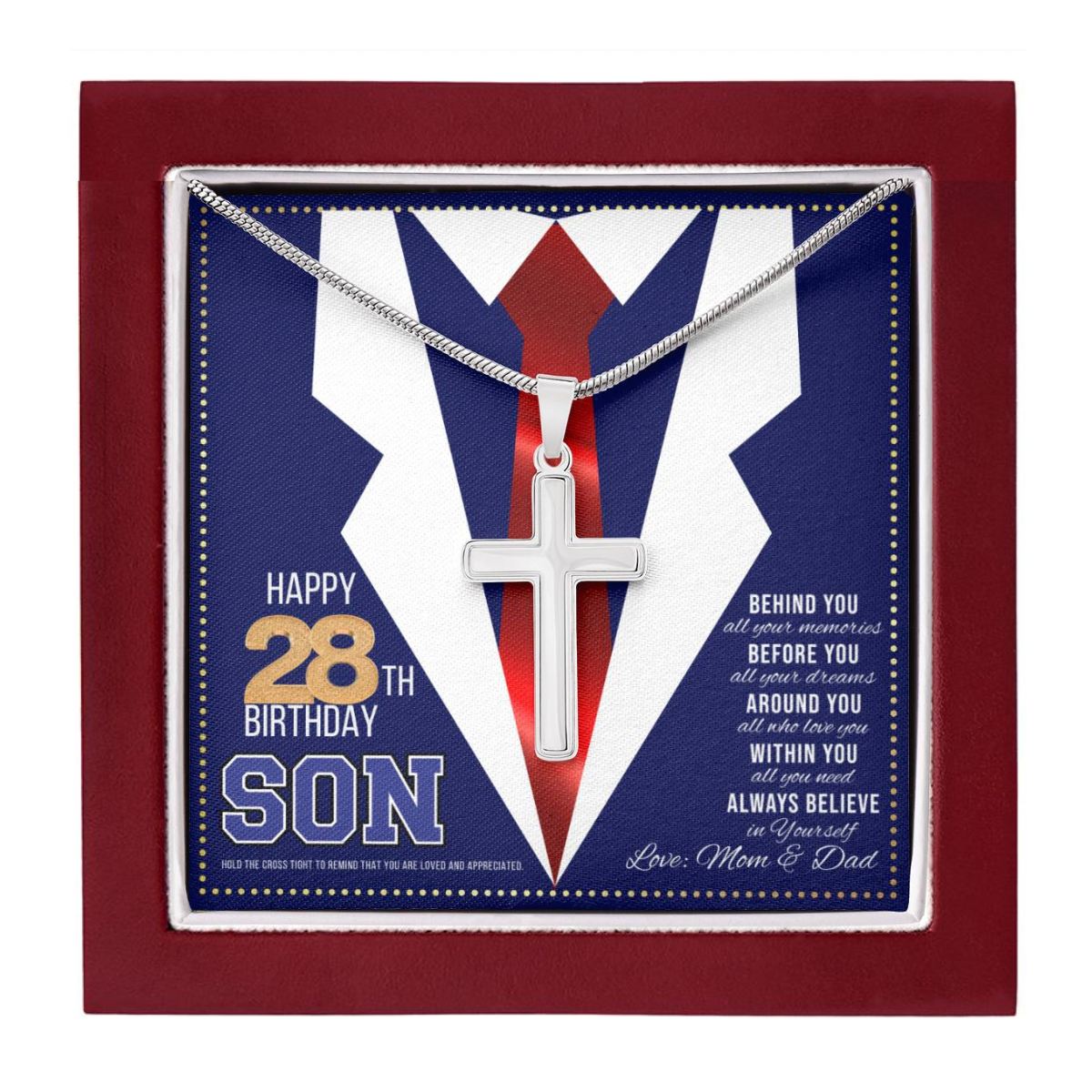 JGF Jewelry Gifts for Family Happy 28th Birthday Card Gifts For 28 Year Old Son