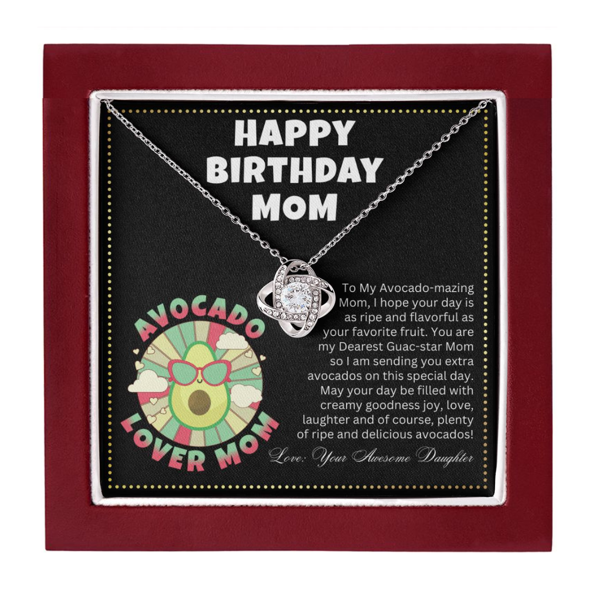 JGF Jewelry Gifts for Family | Happy Holy Guacamole Birthday Card for Avocado Lover Mom's Party