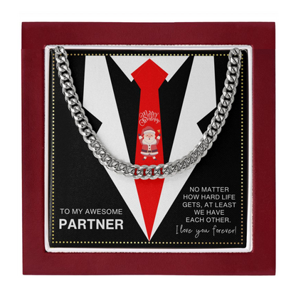 JGF Jewelry Gifts for Family To My Awesome Partner Necklace Presents And Christmas Card