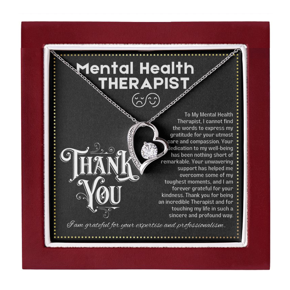 JGF Jewelry Gifts for Family Mental Health Therapist Gifts For Women Heart Necklace