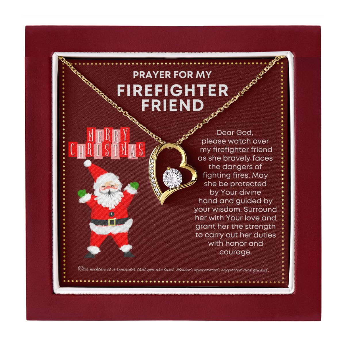 JGF Jewelry Gifts for Family Small Simple Heart  Necklace I Love My Firefighter Friend Present