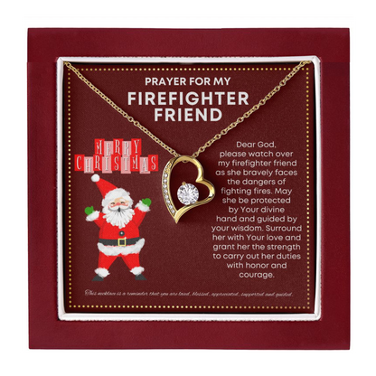 JGF Jewelry Gifts for Family Small Simple Heart  Necklace I Love My Firefighter Friend Present