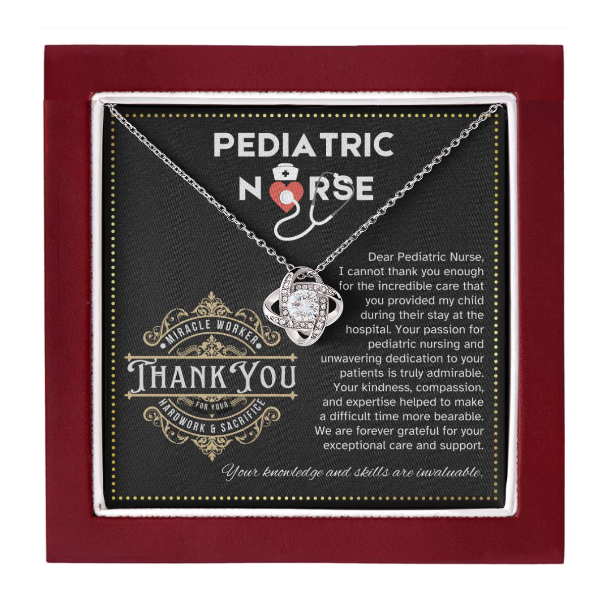 JGF Jewelry Gifts for Family | Pediatric Thank You Card For Nurse