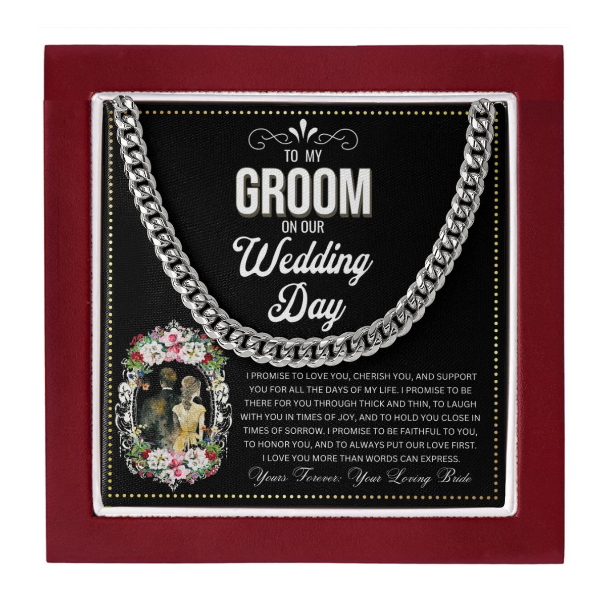 JGF Jewelry Gifts for Family | To My Groom On Our Wedding Day