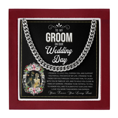JGF Jewelry Gifts for Family | To My Groom On Our Wedding Day