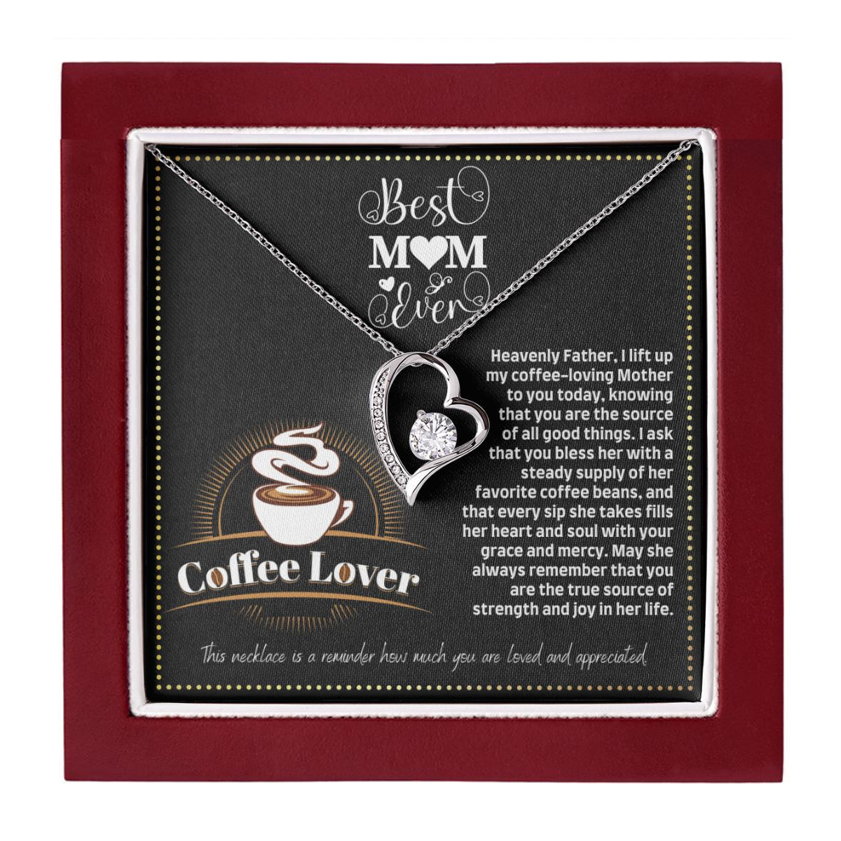 JGF Jewelry Gifts for Family Mom Birthday Gifts From Daughter Coffee I Love You Mom