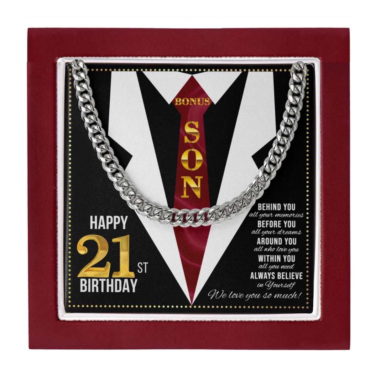 JGF Jewelry Gifts for Family Son Happy 21st Birthday Card Gifts Present for 21 Year Old Boy