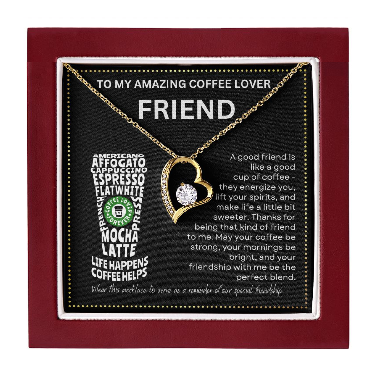 JGF Jewelry Gifts for Family Coffee Is My BFF Friend Bestie Lover for Women Friendship