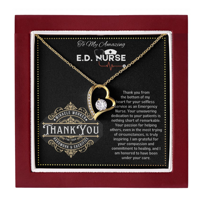JGF Jewelry Gifts for Family Thank You Necklace Gifts for ED Nurse RN for Women