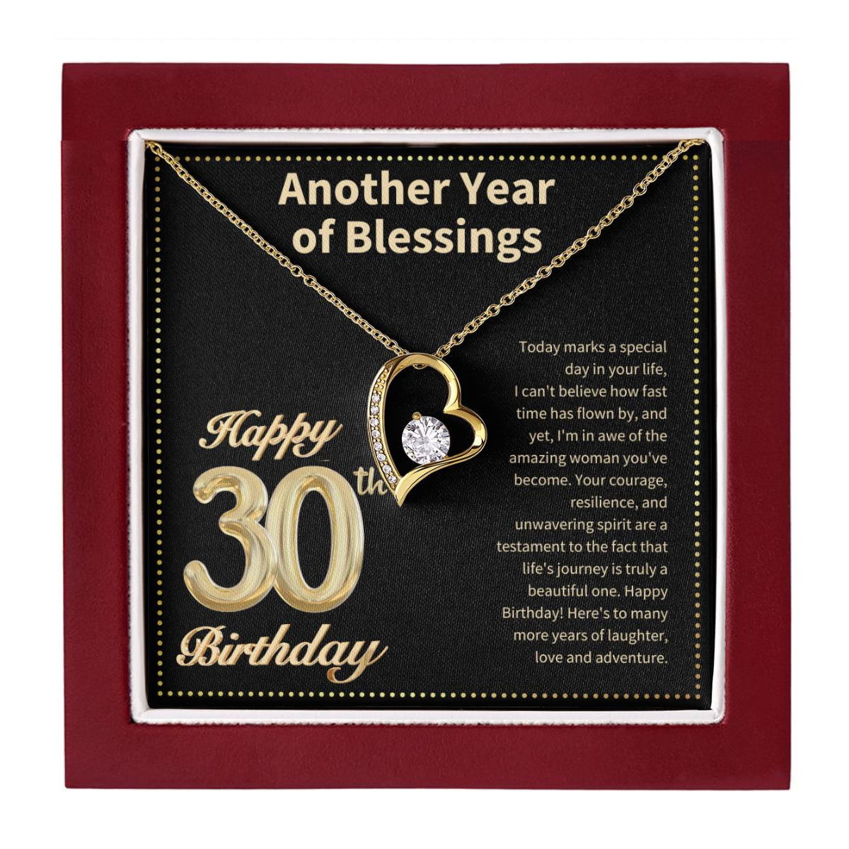 JGF Jewelry Gifts for Family Happy 30th Birthday Card for Women