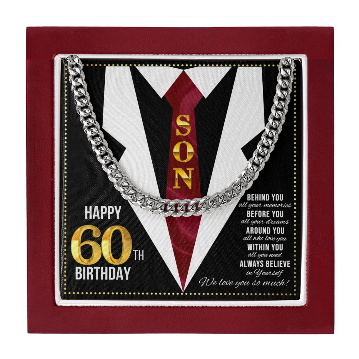 JGF Jewelry Gifts for Family Son Happy 60th Birthday Card for Men Present For 60 Year Old Man