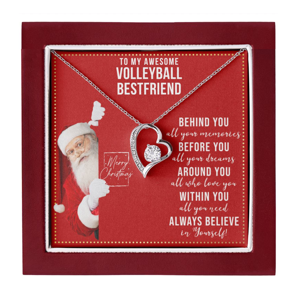 JGF Jewelry Gifts for Family Gift To My Bestie BFF Heart Necklace For Volleyball Female Friend