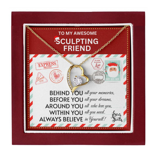 JGF Jewelry Gifts for Family To My BFF Bestie Heart Necklace Gift For Sculpting Adult Female Friend Far Away