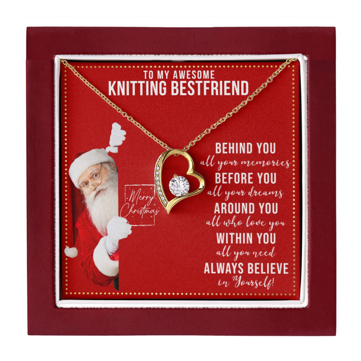 JGF Jewelry Gifts for Family Knitting Best Friend Necklace Gifts for Women Stainless Steel