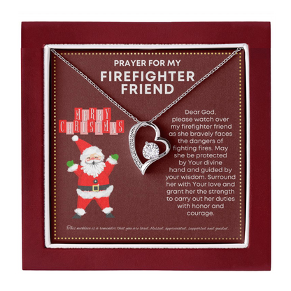 JGF Jewelry Gifts for Family Small Simple Heart  Necklace I Love My Firefighter Friend Present