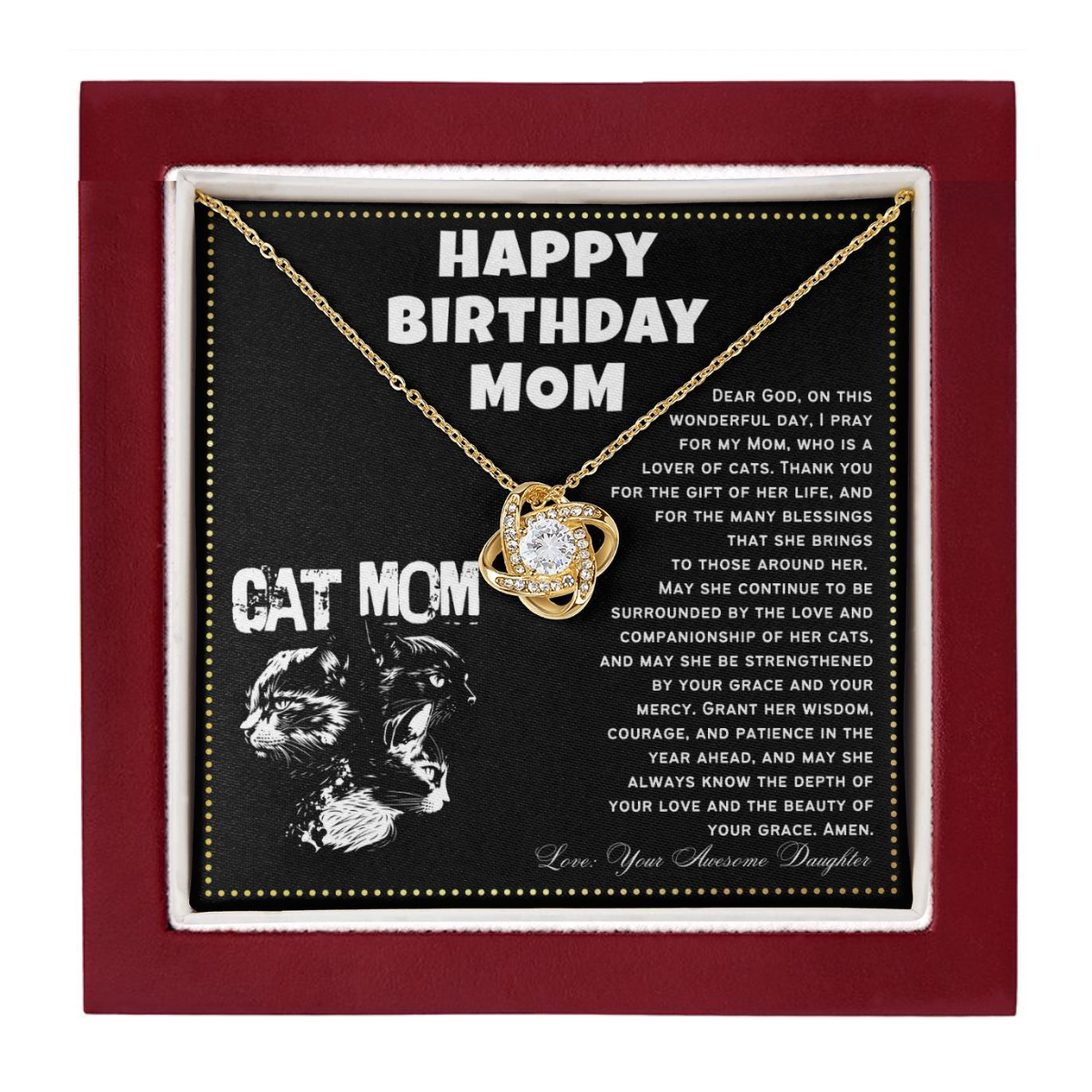 JGF Jewelry Gifts for Family I Love Cats For Cat Lovers Mom's Birthday
